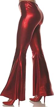 Mediam のRib bell bottoms 1970s Retro Vintage Disco Mid Waist Bell Bottom Super Flares